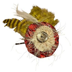 NWT Handcrafted Mixed Media Yo-yo Hairpin